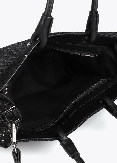 Shopper lentejuelas logo al tono NEGRO U LF2504045.00N.U LOLA CASADEMUNT