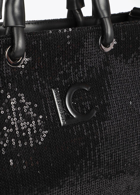 Shopper lentejuelas logo al tono NEGRO U LF2504045.00N.U LOLA CASADEMUNT