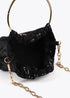 Bolsito asa metalizada circular en tejido lentejuelas NEGRO U LF2504047.00N.U LOLA CASADEMUNT