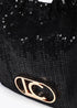 Bolsito asa metalizada circular en tejido lentejuelas NEGRO U LF2504047.00N.U LOLA CASADEMUNT