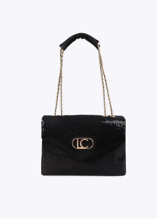 Bolso solapa en tejido lentejuelas NEGRO LF2504048.00N.U LOLA CASADEMUNT