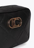 Bandolera efecto piel monograma rombos logo ovalado LOLA CASADEMUNT NEGRO LF2504049.00N.U
