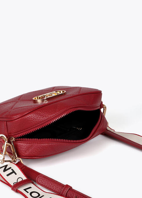 Bandolera efecto piel monograma rombos logo ovalado LOLA CASADEMUNT ROJO LF2504049.030.U