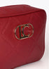 Bandolera efecto piel monograma rombos logo ovalado LOLA CASADEMUNT ROJO LF2504049.030.U