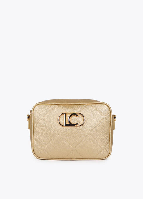 Bandolera efecto piel monograma rombos logo ovalado LOLA CASADEMUNT CRUDO LF2504049.001.U