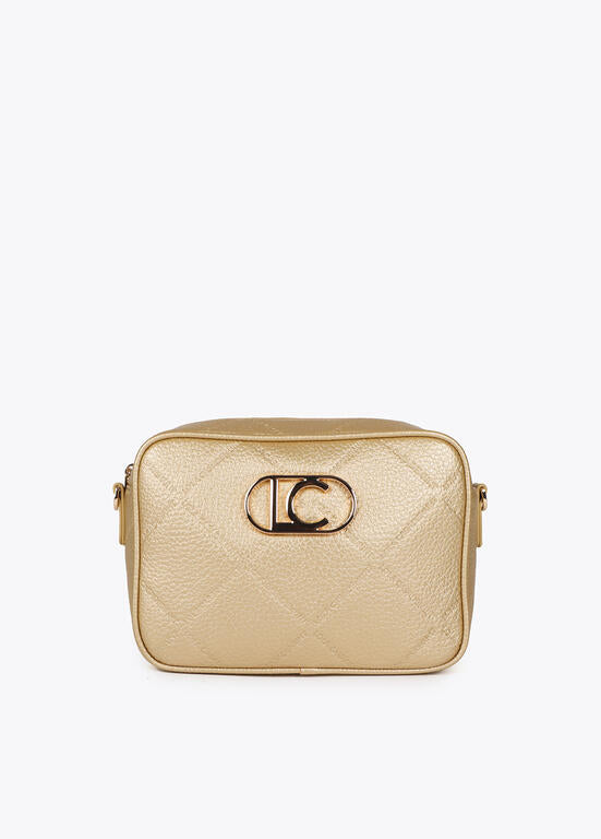 Bandolera efecto piel monograma rombos logo ovalado LOLA CASADEMUNT CRUDO LF2504049.001.U