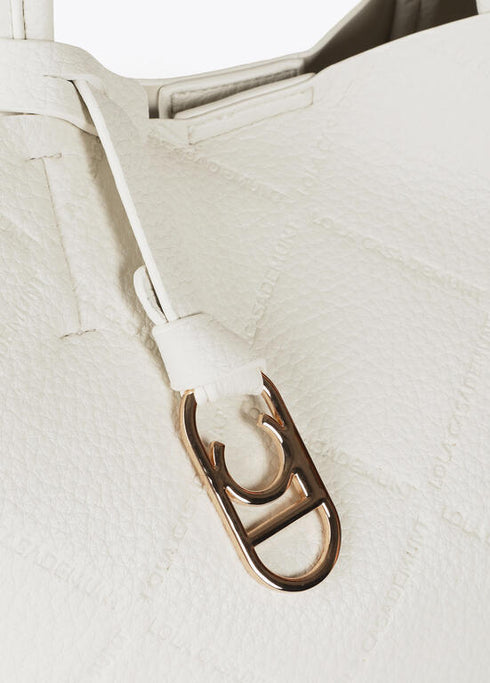 Shopper efecto piel monograma rombos logo ovalado colgante LOLA CASADEMUNT CRUDO LF2504050.001.U