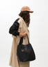 Shopper efecto piel monograma rombos logo ovalado colgante LOLA CASADEMUNT NEGRO LF2504050.00N.U