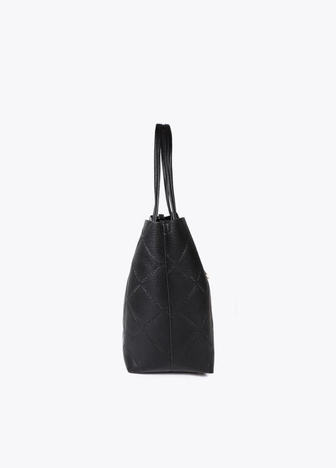 Shopper efecto piel monograma rombos logo ovalado colgante LOLA CASADEMUNT NEGRO LF2504050.00N.U