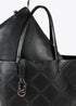 Shopper efecto piel monograma rombos logo ovalado colgante LOLA CASADEMUNT NEGRO LF2504050.00N.U