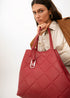 Shopper efecto piel monograma rombos logo ovalado colgante LOLA CASADEMUNT ROJO LF2504050.030.U