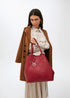 Shopper efecto piel monograma rombos logo ovalado colgante LOLA CASADEMUNT ROJO LF2504050.030.U