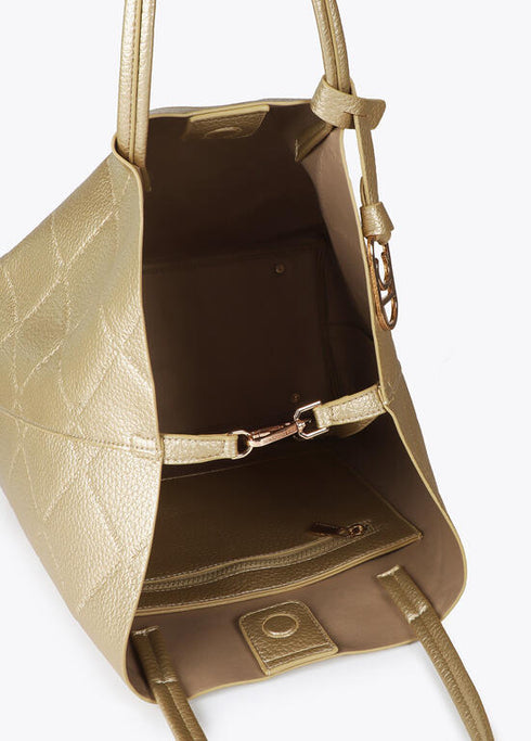 Shopper efecto piel monograma rombos logo ovalado colgante DORADO U LF2504050.0M2.U LOLA CASADEMUNT