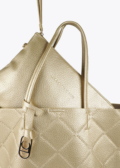 Shopper efecto piel monograma rombos logo ovalado colgante DORADO U LF2504050.0M2.U LOLA CASADEMUNT