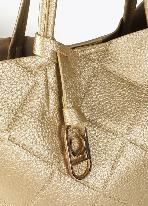 Shopper efecto piel monograma rombos logo ovalado colgante DORADO U LF2504050.0M2.U LOLA CASADEMUNT