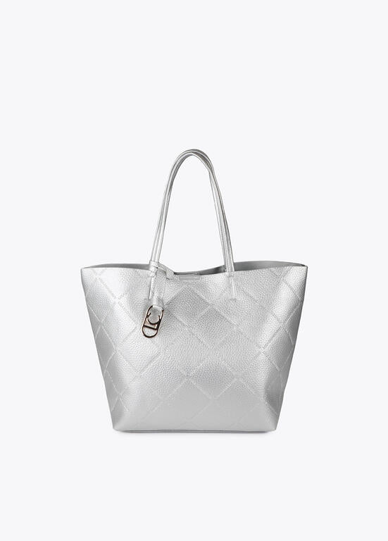 Shopper efecto piel monograma rombos logo ovalado colgante PLATEADO LF2504050.0M3.U LOLA CASADEMUNT