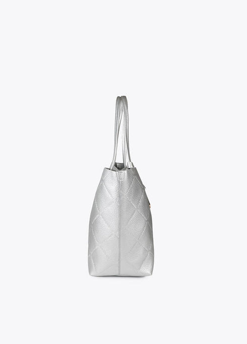 Shopper efecto piel monograma rombos logo ovalado colgante PLATEADO LF2504050.0M3.U LOLA CASADEMUNT