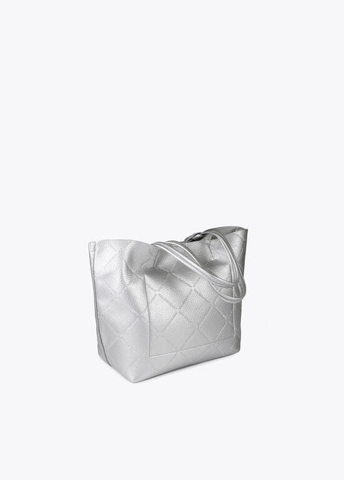 Shopper efecto piel monograma rombos logo ovalado colgante PLATEADO LF2504050.0M3.U LOLA CASADEMUNT