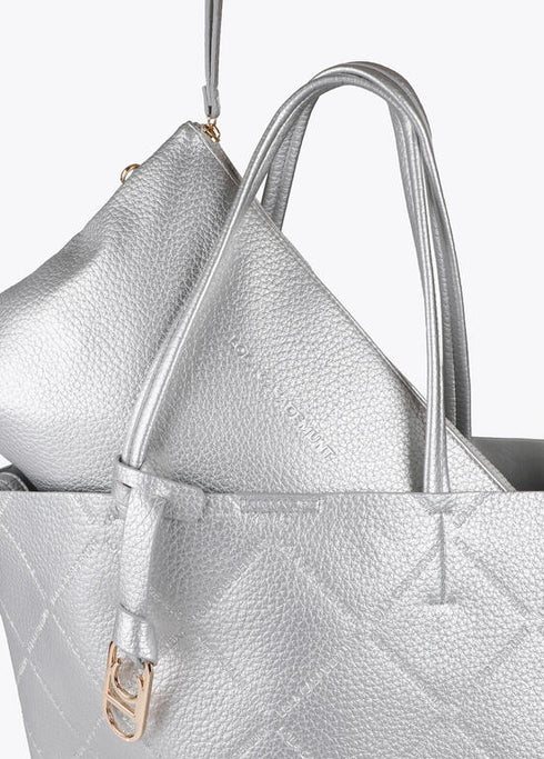 Shopper efecto piel monograma rombos logo ovalado colgante PLATEADO LF2504050.0M3.U LOLA CASADEMUNT