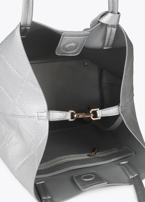 Shopper efecto piel monograma rombos logo ovalado colgante PLATEADO LF2504050.0M3.U LOLA CASADEMUNT