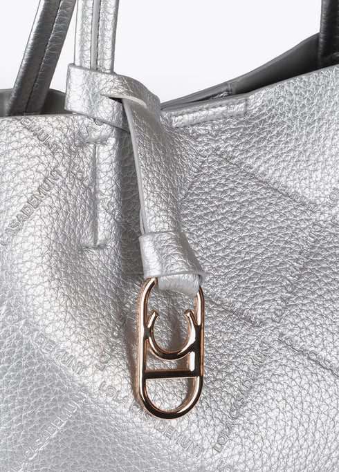 Shopper efecto piel monograma rombos logo ovalado colgante PLATEADO LF2504050.0M3.U LOLA CASADEMUNT