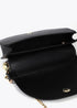 Bandolera media luna con solapa, asa corta trenzada y detalles metalicos NEGRO LF2504054.00N.U LOLA CASADEMUNT