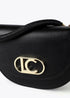 Bandolera media luna con solapa, asa corta trenzada y detalles metalicos NEGRO LF2504054.00N.U LOLA CASADEMUNT