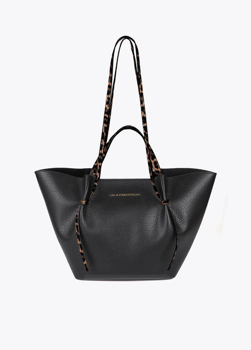 Bolso shopper detalles en efecto piel animal print NEGRO U LF2504055.00N.U LOLA CASADEMUNT