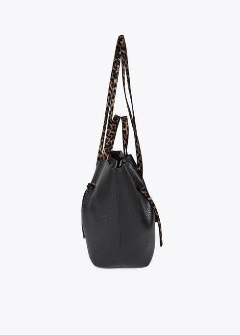 Bolso shopper detalles en efecto piel animal print NEGRO U LF2504055.00N.U LOLA CASADEMUNT