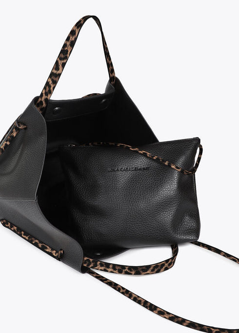 Bolso shopper detalles en efecto piel animal print NEGRO U LF2504055.00N.U LOLA CASADEMUNT