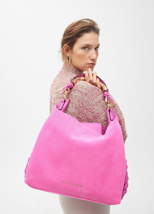 Bolso shopper asa metalizada personalizada LOLA CASADEMUNT ROSA LF2504056.024.U