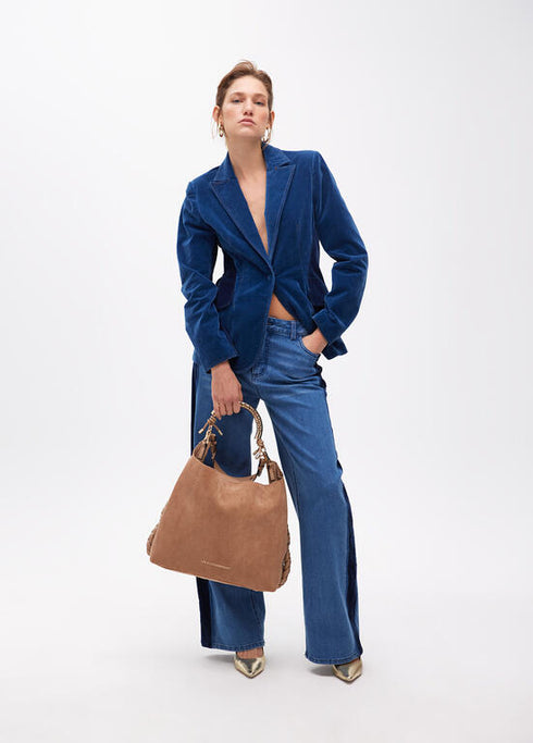 Bolso shopper asa metalizada personalizada LOLA CASADEMUNT BEIGE LF2504056.050.U