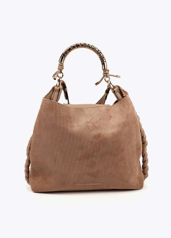 Bolso shopper asa metalizada personalizada LOLA CASADEMUNT BEIGE LF2504056.050.U