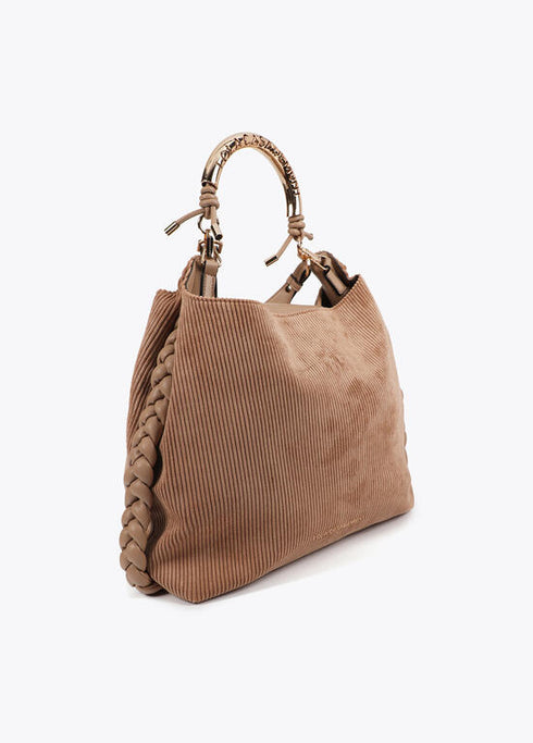 Bolso shopper asa metalizada personalizada LOLA CASADEMUNT BEIGE LF2504056.050.U