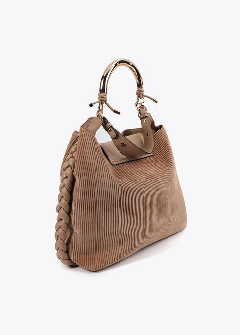Bolso shopper asa metalizada personalizada LOLA CASADEMUNT BEIGE LF2504056.050.U