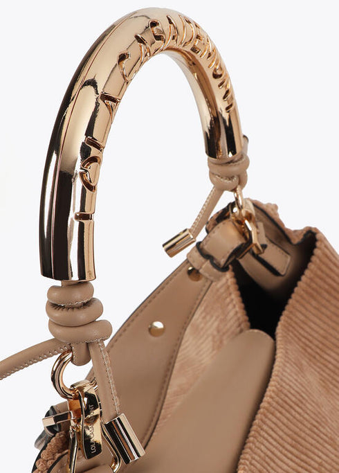 Bolso shopper asa metalizada personalizada LOLA CASADEMUNT BEIGE LF2504056.050.U