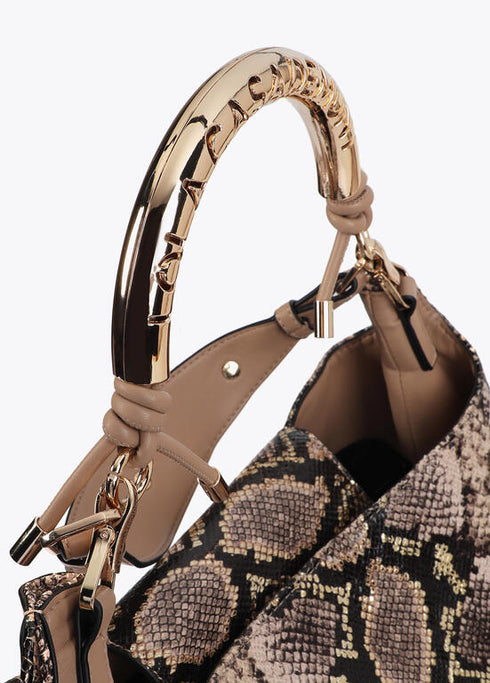 Bolso shopper asa metalizada personalizada MARRON-CRUDO U LF2504057.250.U LOLA CASADEMUNT