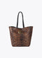 Bolso shopper animal print con logo LC leopardo LOLA CASADEMUNT MARRON-NEGRO LF2504061.25N.U