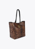 Bolso shopper animal print con logo LC leopardo LOLA CASADEMUNT MARRON-NEGRO LF2504061.25N.U