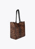 Bolso shopper animal print con logo LC leopardo LOLA CASADEMUNT MARRON-NEGRO LF2504061.25N.U