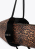 Bolso shopper animal print con logo LC leopardo LOLA CASADEMUNT MARRON-NEGRO LF2504061.25N.U