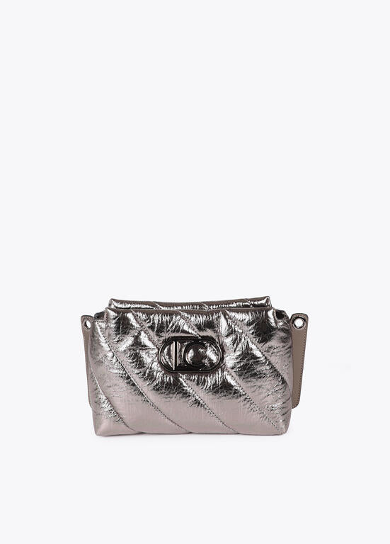 Bandolera acolchada tejido metalizado GRIS METALIZADO LF2504062.0M4.U LOLA CASADEMUNT
