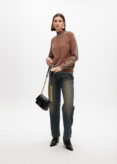 Bandolera acolchada a cuadritos con cierre autom√°tico personalizado NEGRO U LF2504072.00N.U LOLA CASADEMUNT