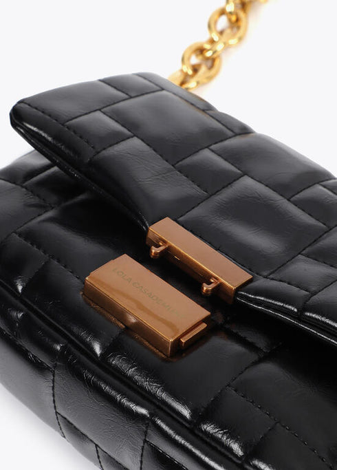 Bandolera acolchada a cuadritos con cierre autom√°tico personalizado NEGRO U LF2504072.00N.U LOLA CASADEMUNT