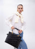 Shopper acolchado a cuadritos con asa combinadas de cadena y efecto piel NEGRO LF2504073.00N.U LOLA CASADEMUNT