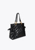 Shopper acolchado a cuadritos con asa combinadas de cadena y efecto piel NEGRO LF2504073.00N.U LOLA CASADEMUNT