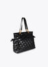 Shopper acolchado a cuadritos con asa combinadas de cadena y efecto piel NEGRO LF2504073.00N.U LOLA CASADEMUNT