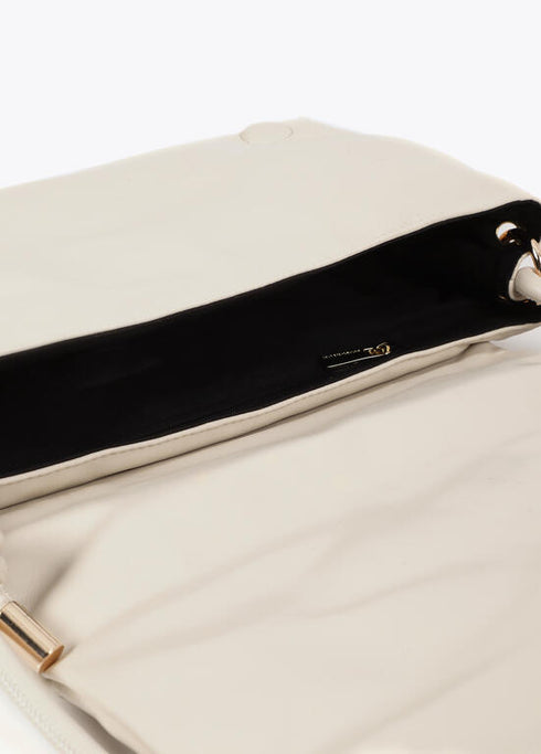 Bandolera acolchada efecto piel con tachas redondas LOLA CASADEMUNT XL CRUDO LF2504074.001.U