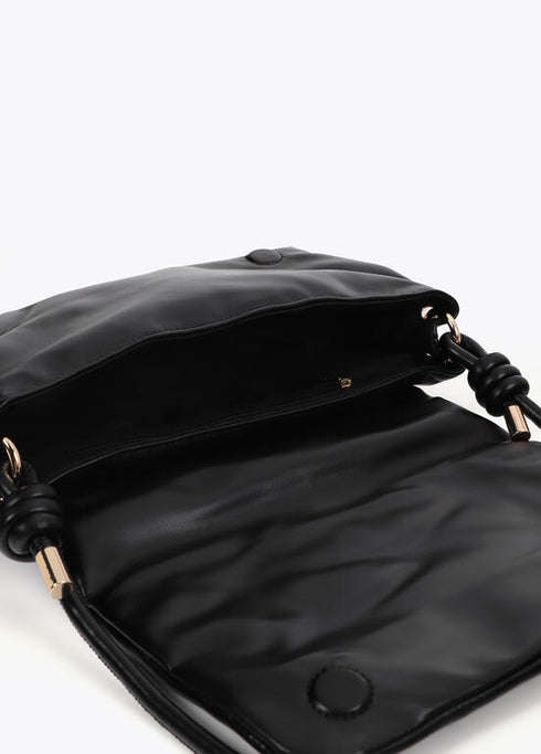 Bandolera acolchada efecto piel con tachas redondas XL LOLA CASADEMUNT NEGRO LF2504074.00N.U