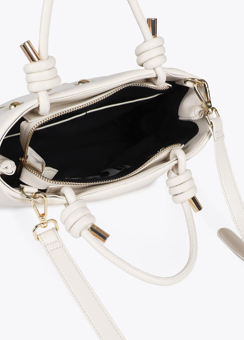 Bolso acolchado efecto piel con tachas redondas XL LOLA CASADEMUNT CRUDO LF2504075.001.U